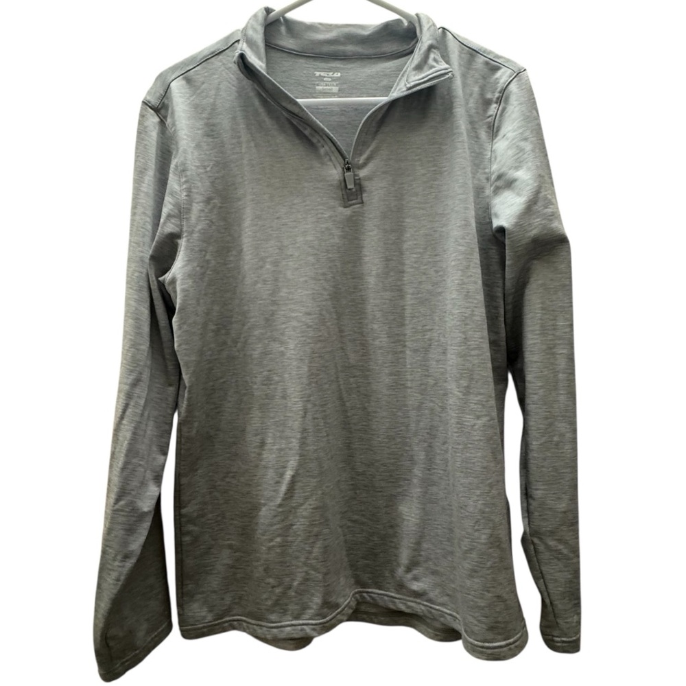 TSLA Gray Quarter-Zip Pullover Small
